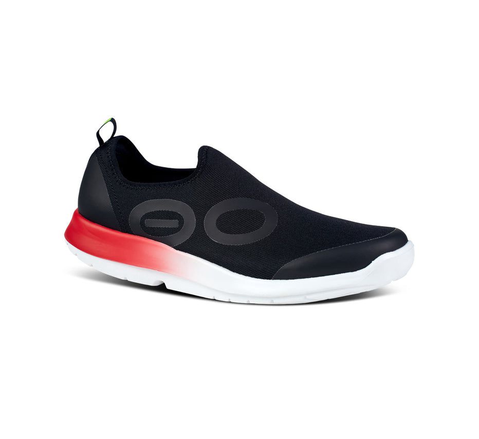 Oofos Oomg Sport Low - Men's Slip On Shoes Black / Red - Canada ( TGOQ-91837 )